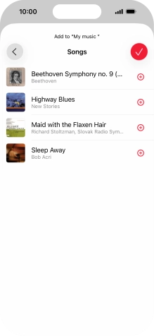 Go to the required category and press the add icon next to the required audio file.