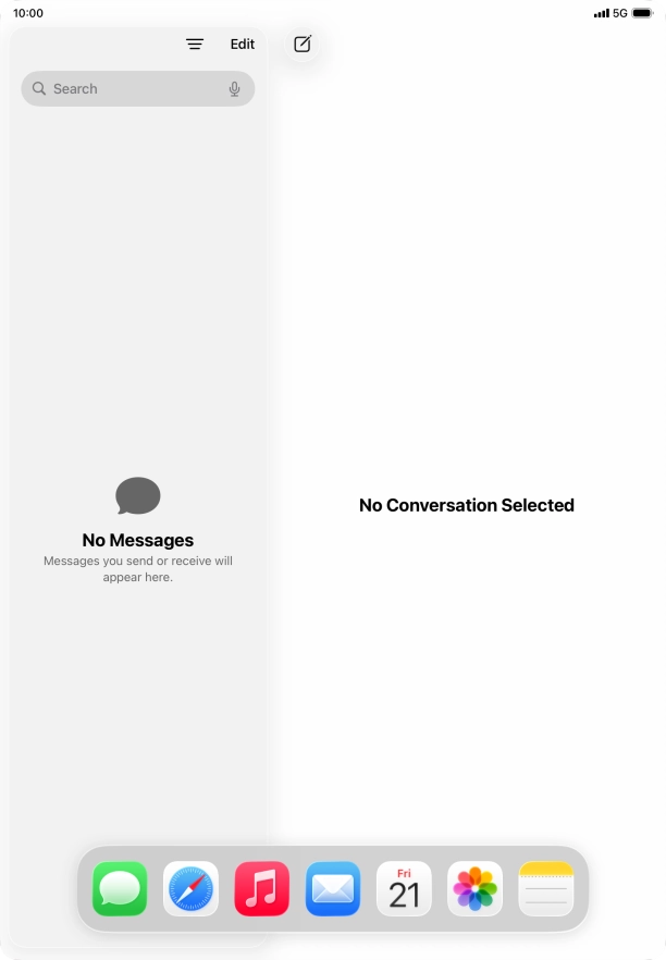 Slide your finger downwards on Dock to minimise it.