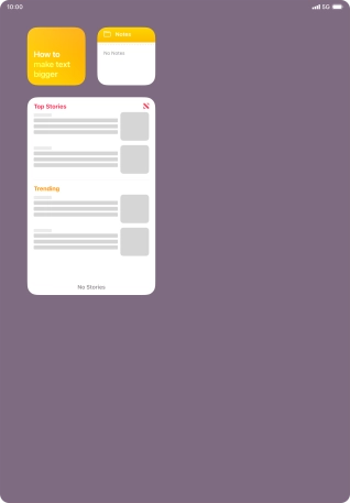 Slide your finger up or down on the screen to see more widgets.