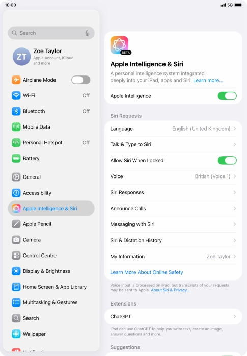 Press the indicator next to 