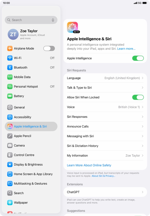 Press the indicator next to 