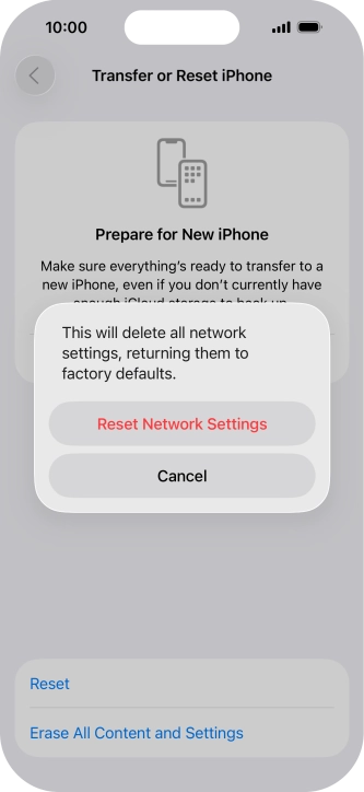 Press Reset Network Settings.
