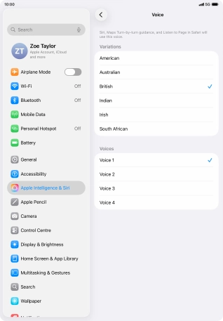 Press the required accent.