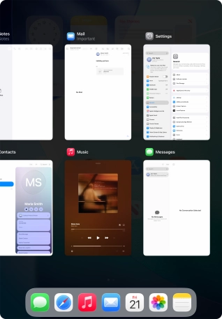 Slide upwards on the required application to end it.