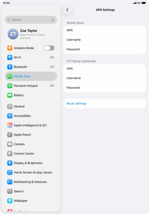 Press APN and key in wap.vodafone.co.uk.