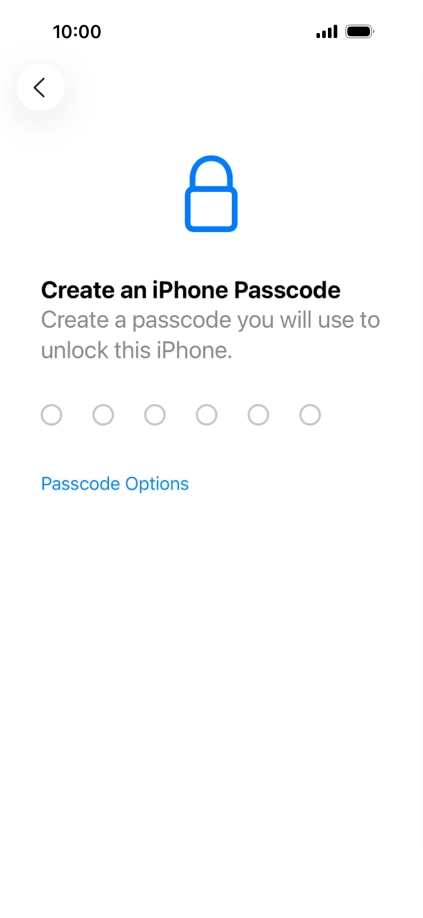 Press Passcode Options.