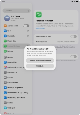 If Wi-Fi is turned off, press Turn on Wi-Fi and Bluetooth.