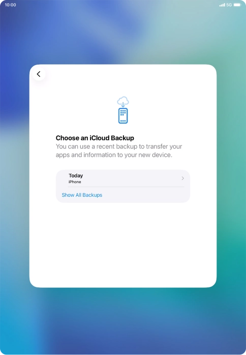 Press the required backup and your tablet restores the content of the selected backup. Subsequently, follow the instructions on the screen to set up your tablet and prepare it for use.