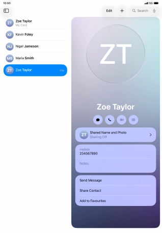 Press the new contact icon.
