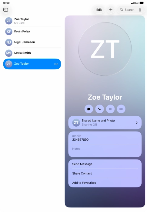 Press the new contact icon.