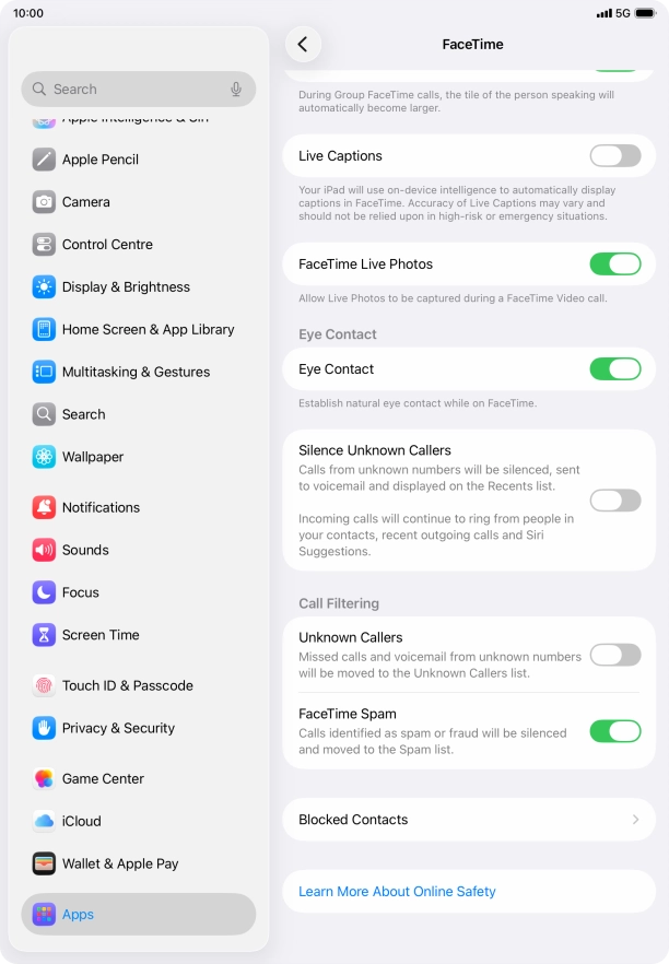 Press the indicator next to 