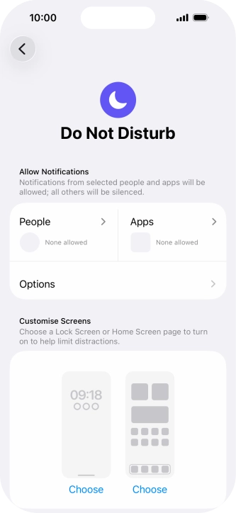 Press People and follow the instructions on the screen to select which contacts you would like to receive calls and notifications from when Do Not Disturb is turned on.