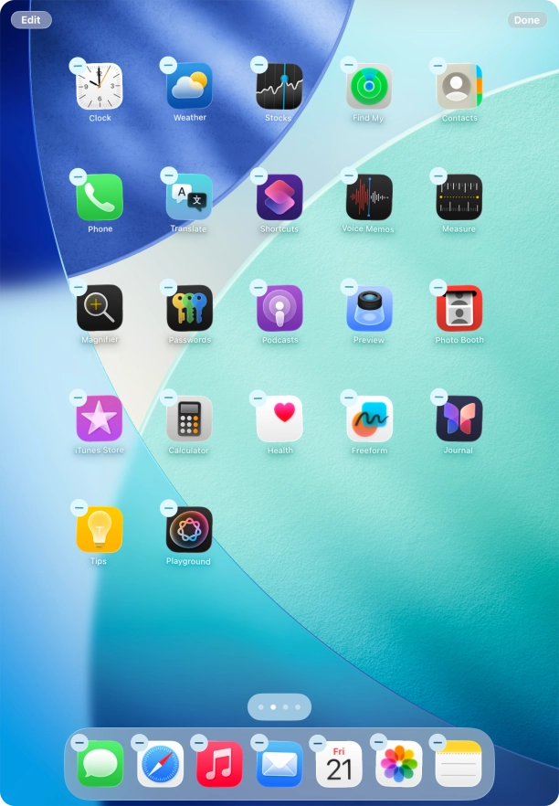 Press the home screen icon.