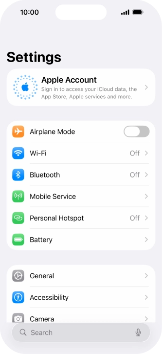 Press Apple Account.