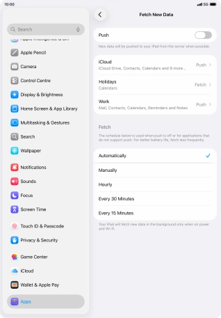 If you turn off the function, press the required setting.