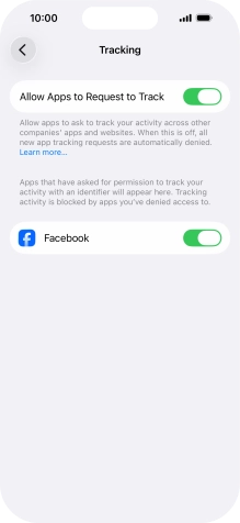 Press the indicator next to 