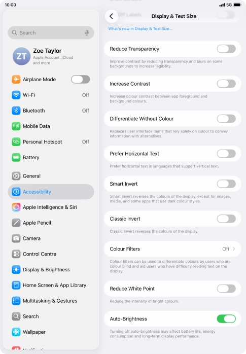 Press the indicator next to 