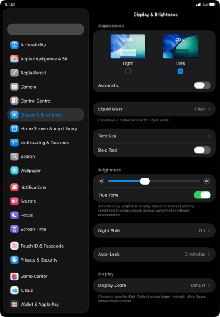 Press the indicator next to 