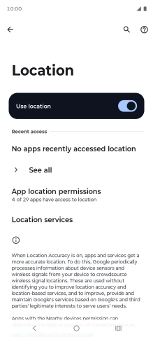 Press App location permissions. Press App location permissions.