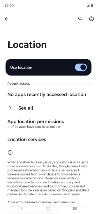 Press App location permissions. Press App location permissions.