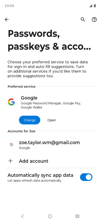 Press Add account. Press Add account.