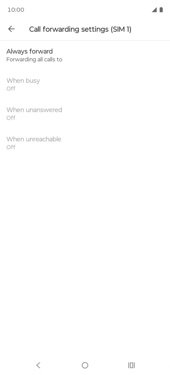 Press the required divert type.