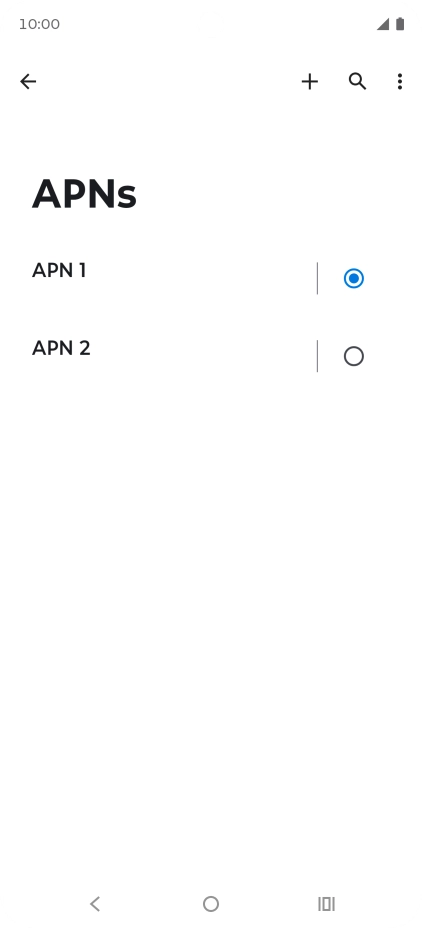 Press the field next to the data connection to activate it.