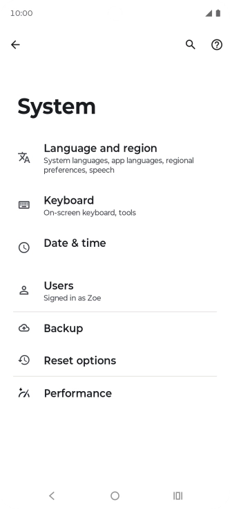 Press Reset options.