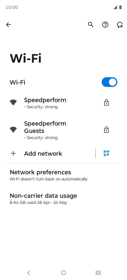 Press the required Wi-Fi network.