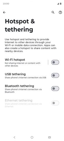 Press Wi-Fi hotspot.