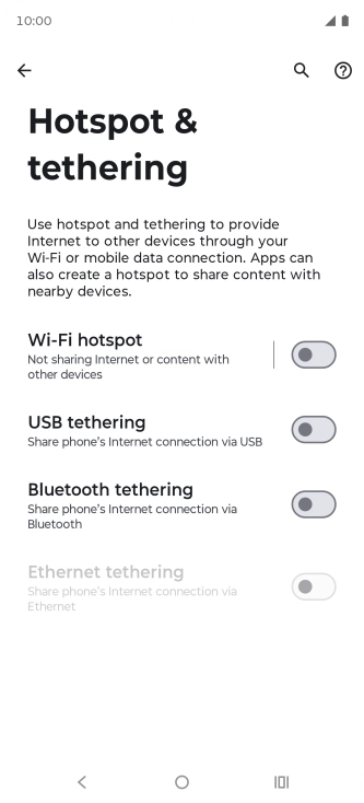 Press Wi-Fi hotspot.