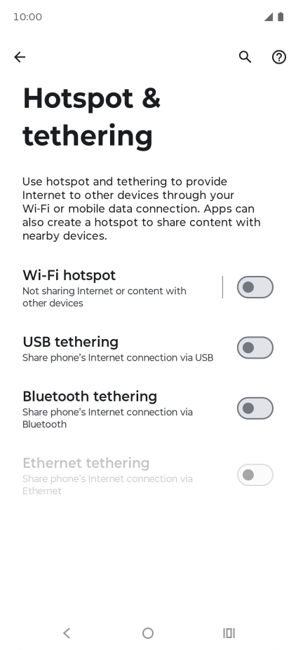 Press Wi-Fi hotspot.