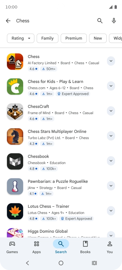 Press the required app. Press the required app.