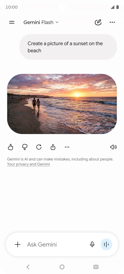 You can also ask Gemini to generate a picture based on your description. You can also ask Gemini to generate a picture based on your description.