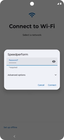 Key in the password for the Wi-Fi network and press Connect. Key in the password for the Wi-Fi network and press Connect.