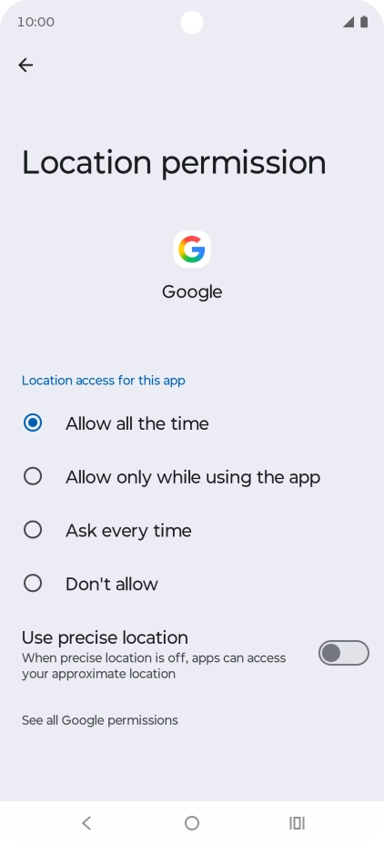 Press the required setting to turn the function on or off. Press the required setting to turn the function on or off.