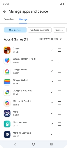Press the required app. Press the required app.