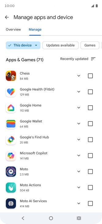 Press the required app. Press the required app.