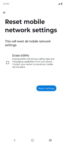 Press Reset settings.
