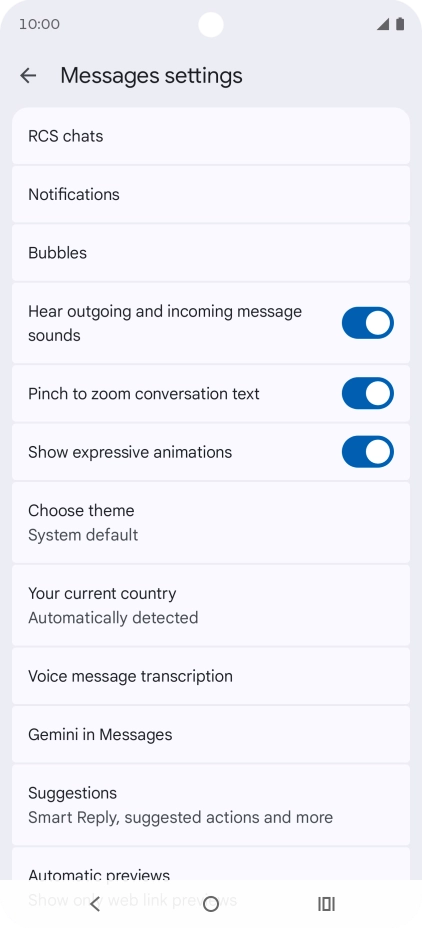 Press Gemini in Messages. Press Gemini in Messages.