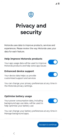 Press the indicators next to the required settings to select them. Press the indicators next to the required settings to select them.
