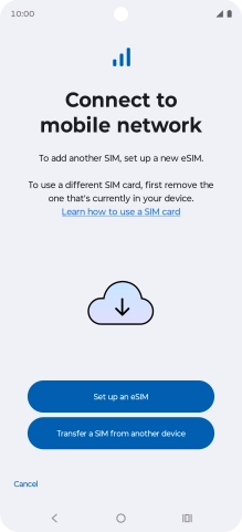 Press Set up an eSIM.