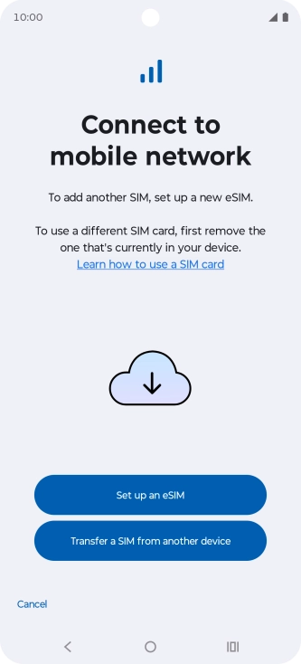 Press Set up an eSIM.
