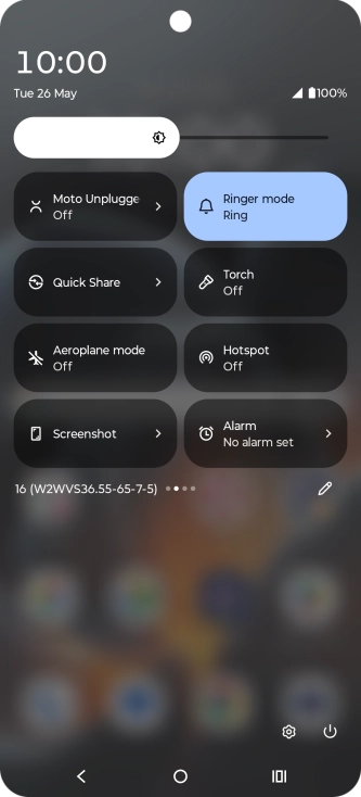Press the flight mode icon to turn the function on or off.
