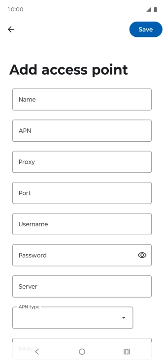 Press Name and key in Vodafone MMS.