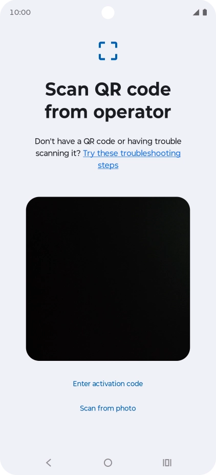 Place the QR code you've received inside the phone camera frame to scan the code.