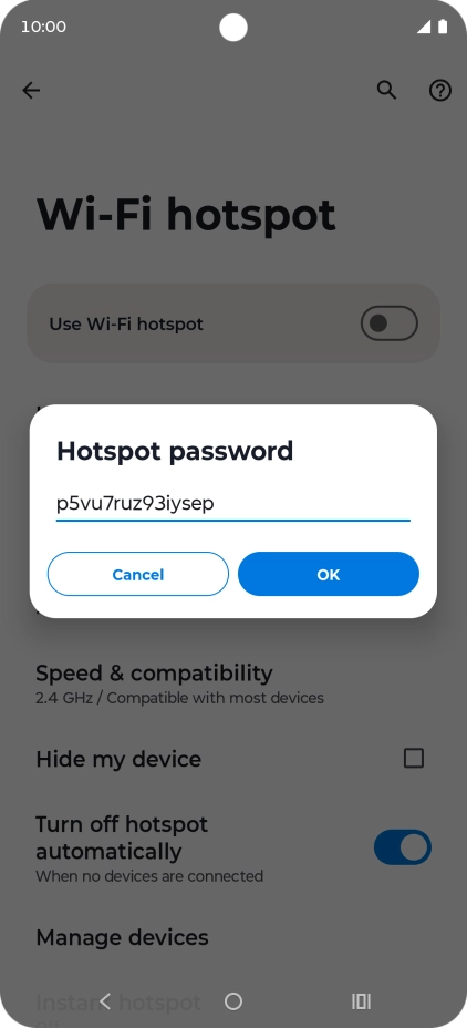 Key in the required password and press OK.