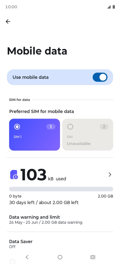 The total data usage is displayed.