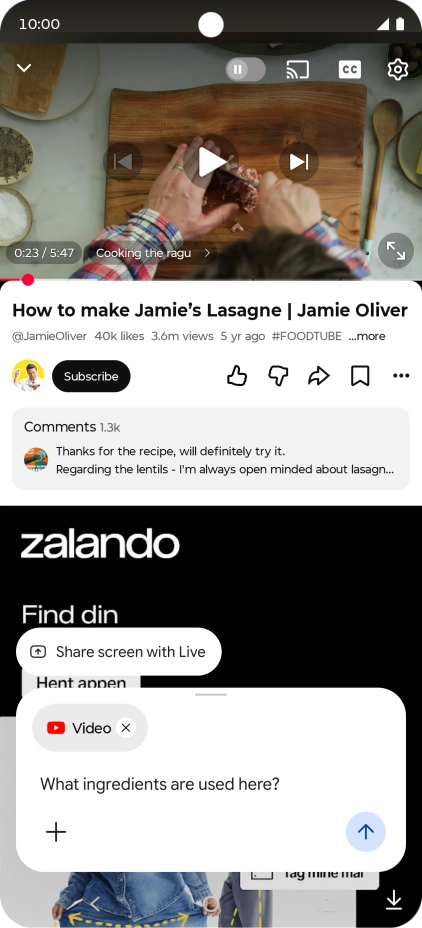 Follow the instructions on the screen to type or speak the required question for the video. Follow the instructions on the screen to type or speak the required question for the video.