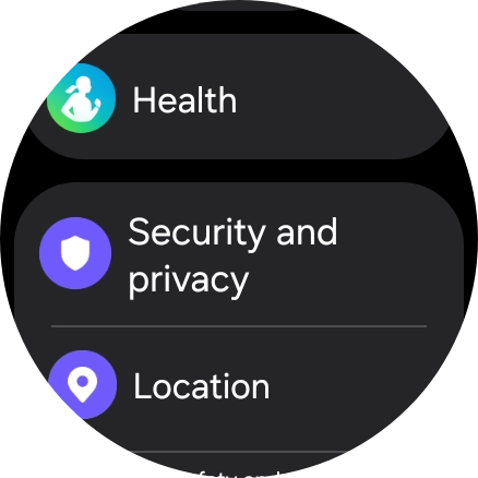 Press Security and privacy.